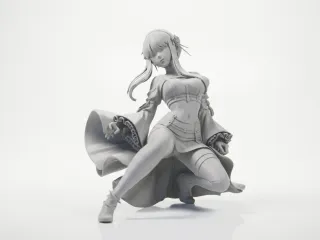 Lady Bending Figurine Female Art 3D Printable