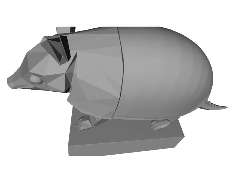 4456 Low Poly Armadillo – Full-Body Color 3D Model STL DND