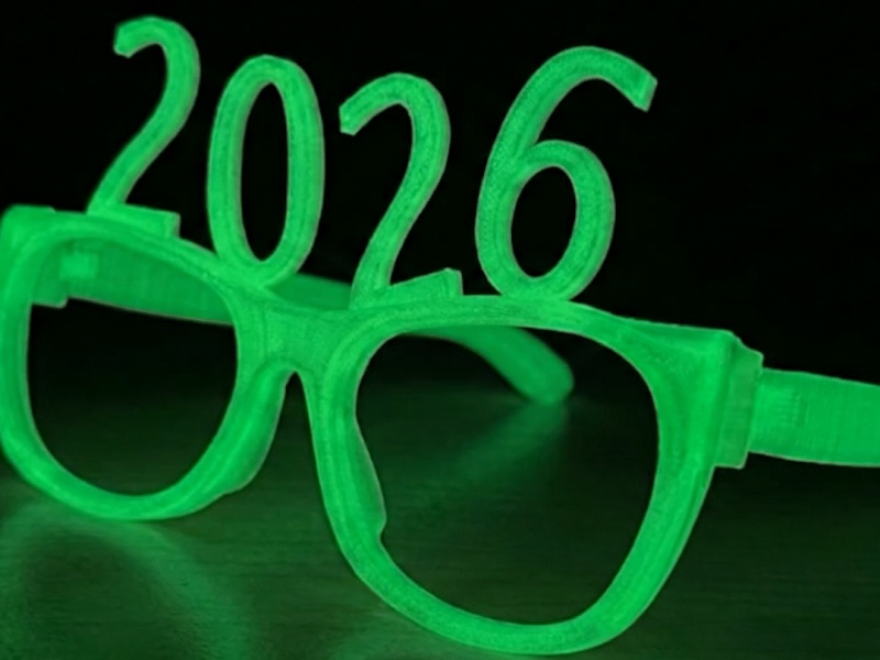 2026年新年パーティーグラス - 3Dお祝いアイウェア。