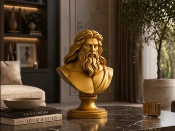 Zeus Bust STL File | Modern Minimalist Sculpture | 3D Print