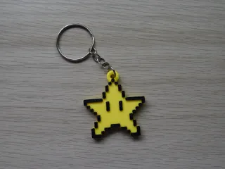 Pixel star keychain