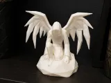 Dark Angel Guardian – Low Poly Fantasy Statue 3D-0