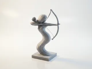 Archer Sculpture Fantasy Figurine 3D Printable