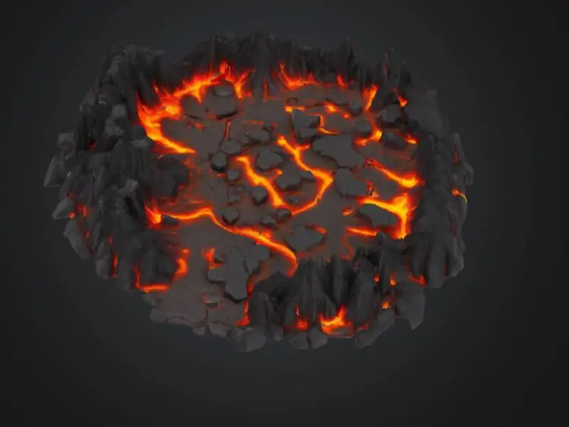 volcanic lava terrain for fire troll to add to the set game