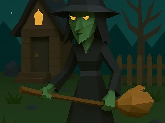 Low Poly Witch 3D Model
