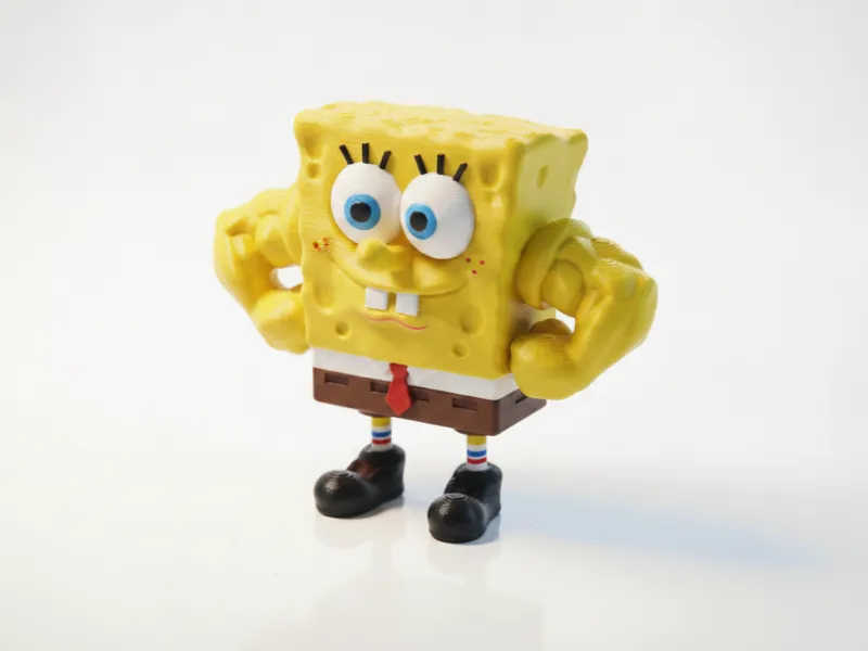 Buff SpongeBob Figurine Cartoon Character 3D Printable
