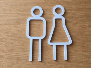 Toilettenschild Türschild Toilette Frau Mann v1