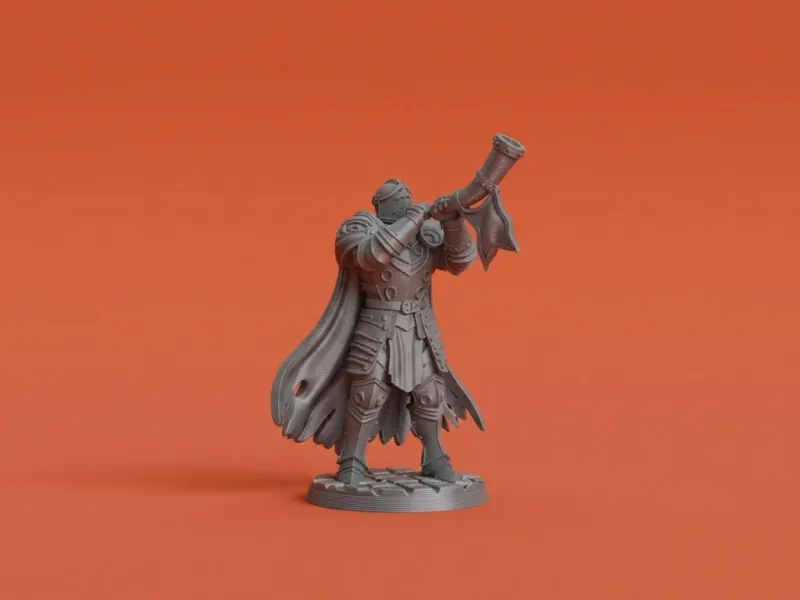 Medieval Knight Horn Blower Miniature