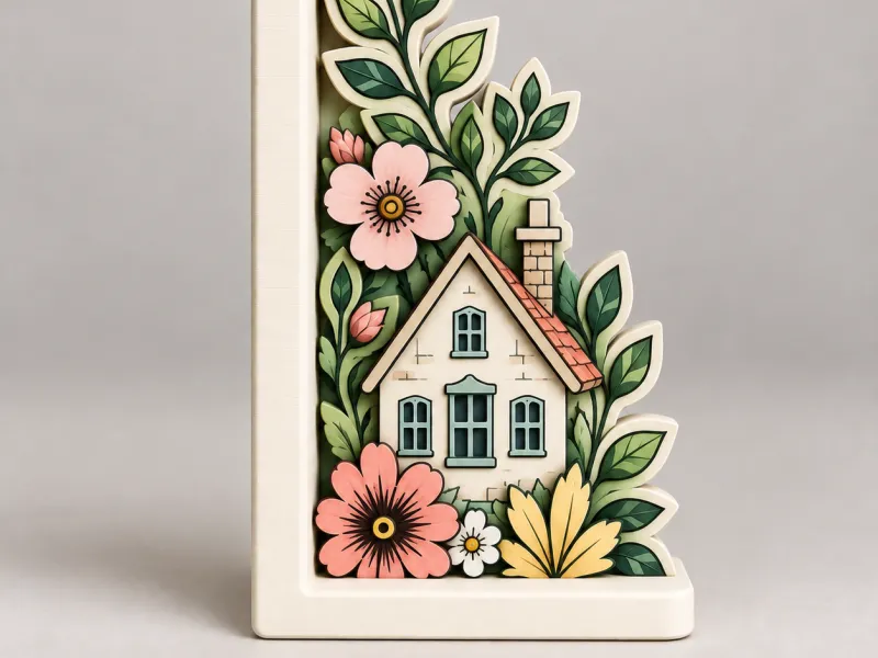 Подставка для книг "Волшебный сад" – Коттедж и цветы 🌿🏡