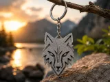 Wolf Head Keychain 3D Print Model-0
