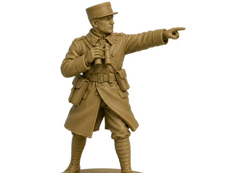 French soldier 1940 WW2 18 & 40 mm tabletop game officier