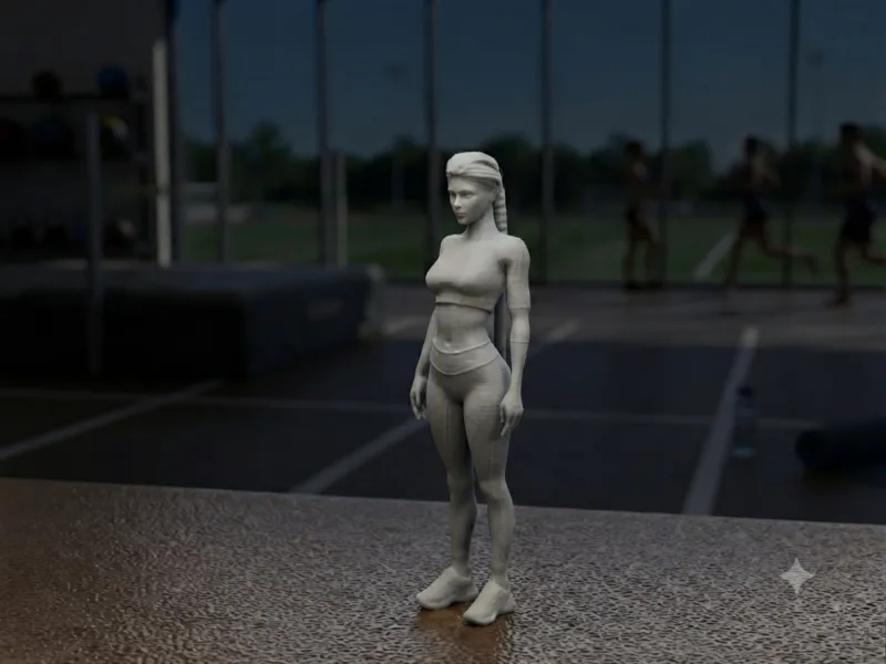 Mujer atlética de pie