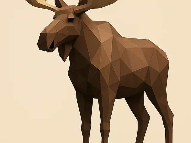 Low poly moose with antlers