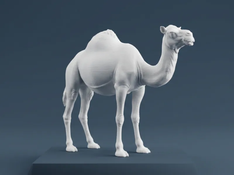 نموذج ثلاثي الأبعاد واقعي لحيوان الجمل البري
