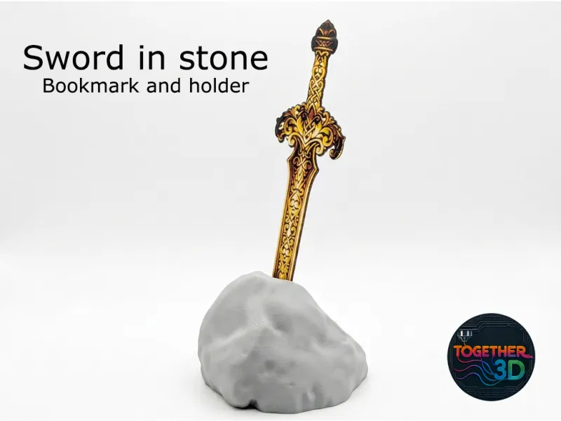 Sword in Stone bookmark and bookmark holder