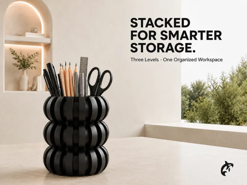 Stackable Desk Organizer | Modular Pen & Pencil Holder