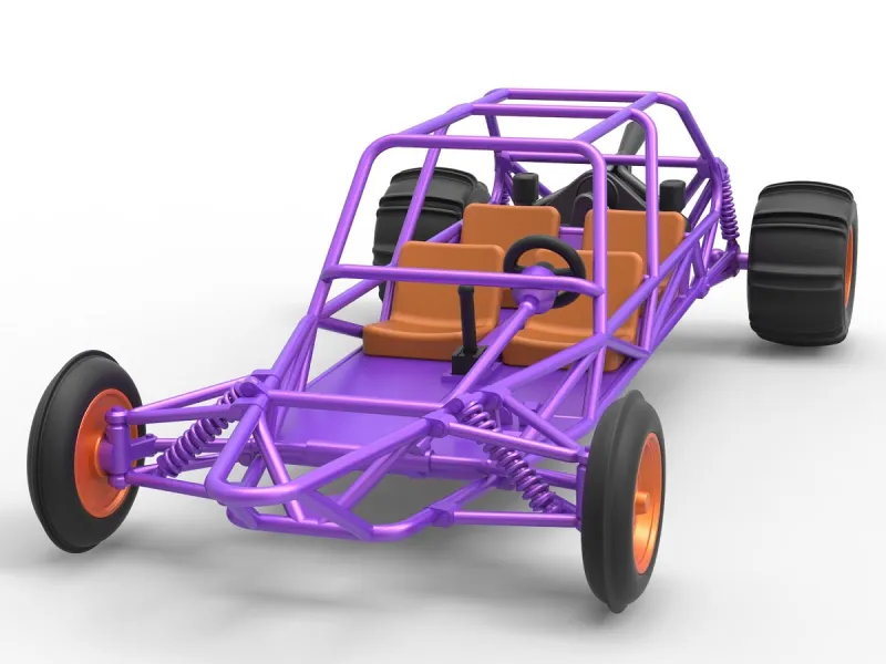 Литая модель багги Sand Rail в стиле олдскул, версия 3, масштаб 1:25