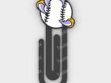 Paperclip Baseball held by an eagle's claw - bookmark-0