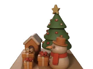 Christmas Diorama - House, snowman, Christmas tree and Gifts