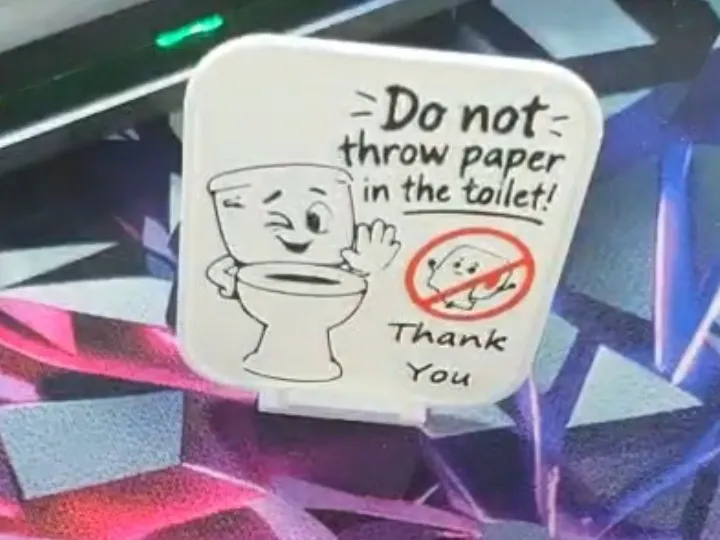 Do not throw paper in the toilet stand