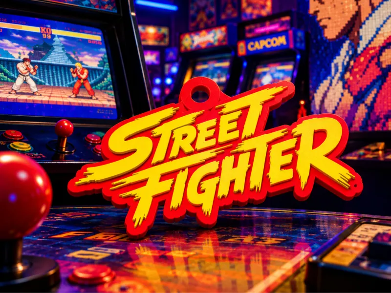 🕹️ Street Fighter – Llavero decorativo de estilo arcade
