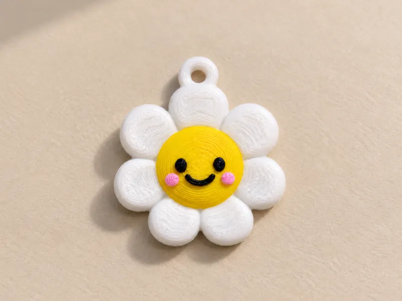 Daisy Flower Keychain
