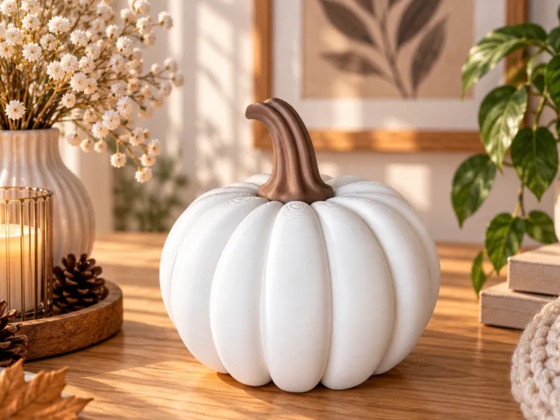 Zucca Elegante – Decorazione Autunnale e di Halloween Moderna