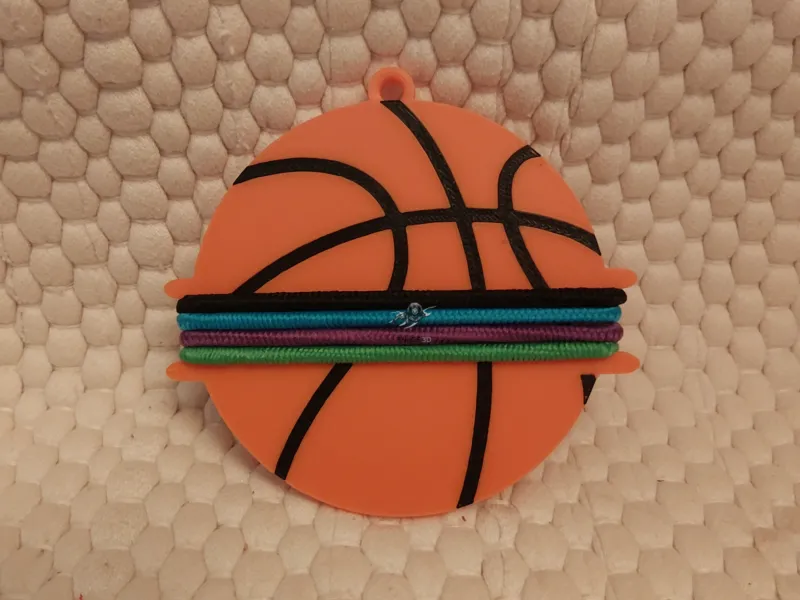 basketball ponytail hair tie bag tag