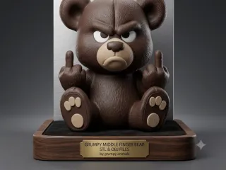 Grumpy Middle Finger Bear