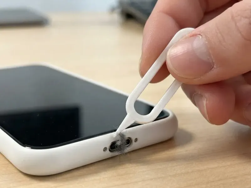 USB-C ve diğer cihaz portları için temizleme aracı