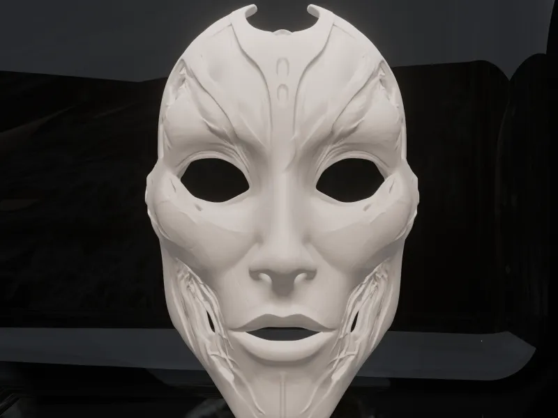 Biomechanical Alien Face Mask