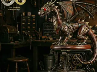 Steampunk Dragon on a Stand
