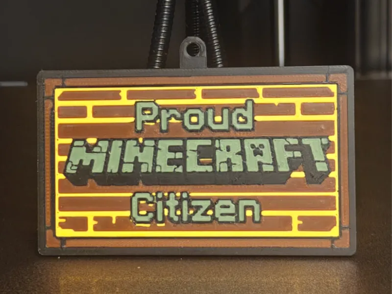 Proud Minecraft Citizen - Sign & Keychain