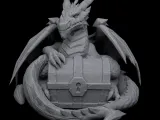Dragon Hoarding Treasure Chest Figure-0