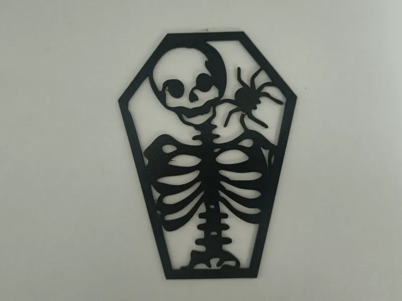 Arte de pared con ataúd de esqueleto 2 para decoración de Halloween