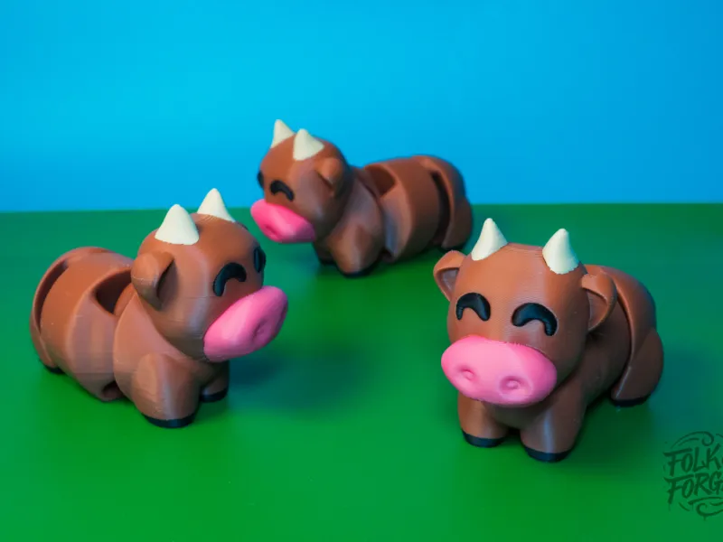 Flexi Farmyard Cow, Print in Place Wiggler