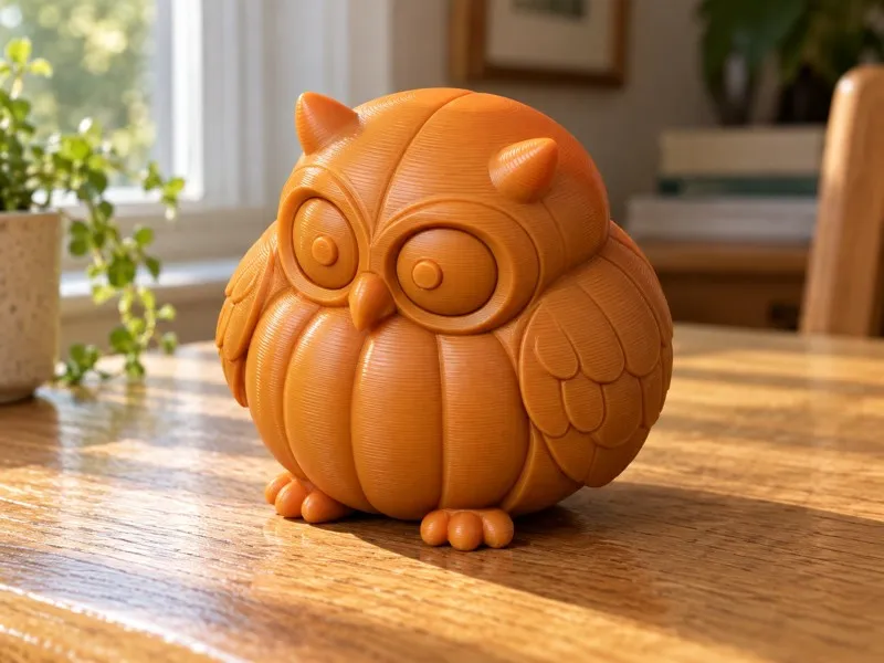 Pumpkin Owl — Autumn Figurine — No AMS