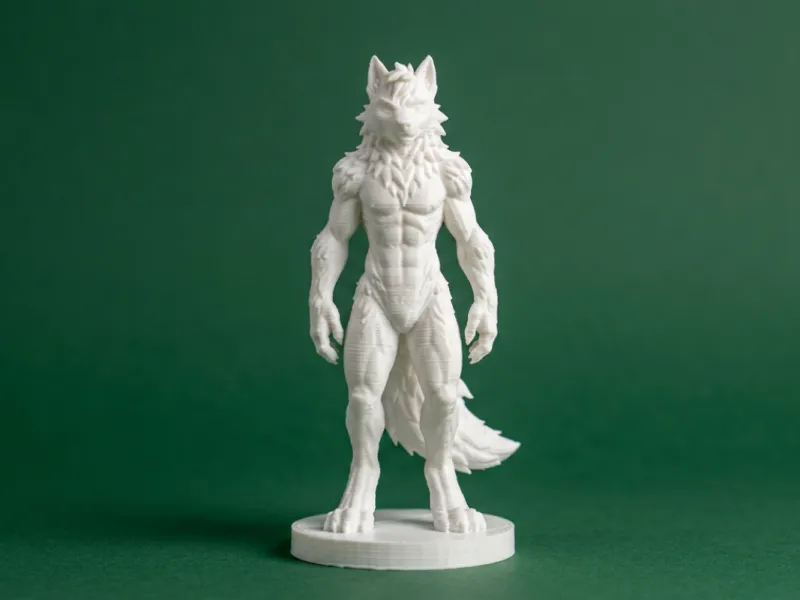 Harige Wolf – Gespierd Antropomorf Beeldje