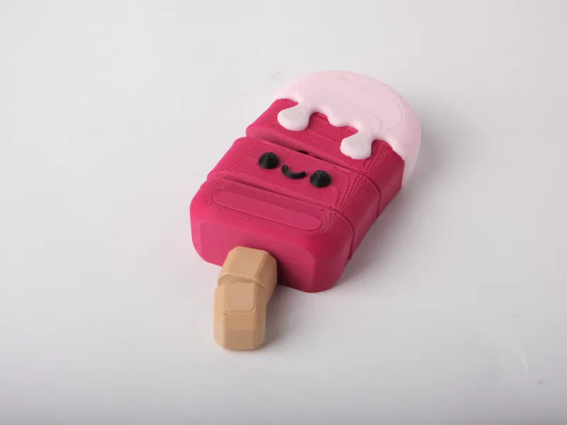Pink Popsicle Flexi Figurine - Kawaii Desk Buddy