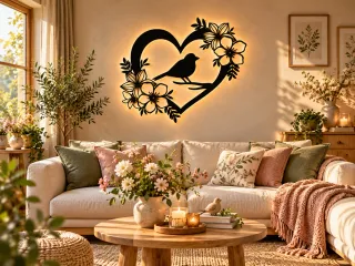 WallArt Bird Flower Love