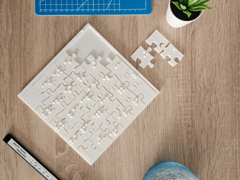 Puzzle for the blind (Braille alphabet)