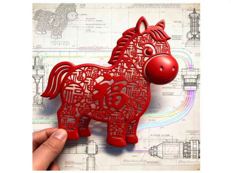 Arte para ventanas de Año Nuevo Chino: Caballos con Cien Bendiciones