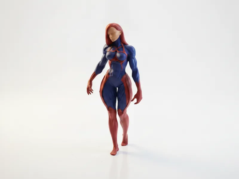 Figurine de Femme Cyborg Modifiée, Figure Féminine Imprimable en 3D