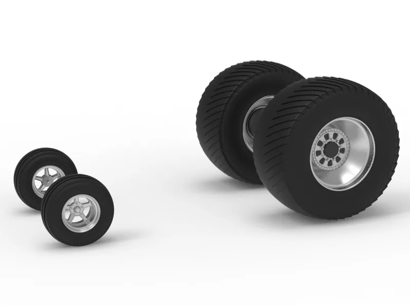 Wheel set of Pro Stock Pulling Tractor Version 4 Scale 1:25