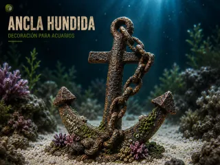 Sunken Anchor Aquarium Decoration