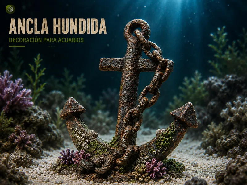 Sunken Anchor Aquarium Decoration