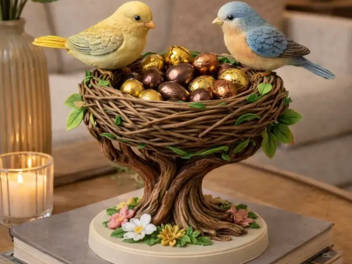 Bird Nest STL 3D Model | Easter Decor Sculpture for 3D Print