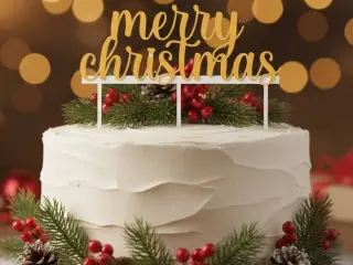 letrero de merry christmas para decorar pasteles