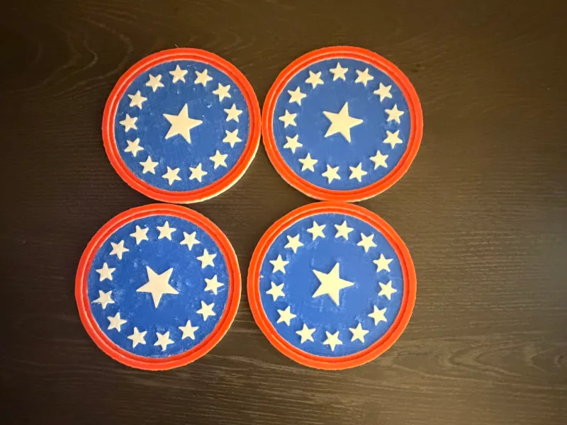 1776 Betsy Ross Coaster STL — Porta-copos Patriótico de 13 Estrelas, 3D