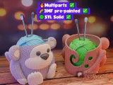 bowl knitted monkey, Crochet Yarn Bowl, 3MF STL Multiparts-0